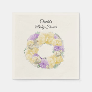 Serviette En Papier Roses et pivoines roses Baby shower Papier Naples