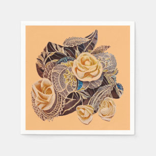 Serviette En Papier Roses et pointes