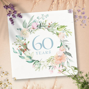 Serviette En Papier Roses florales pour les 60/75 ans