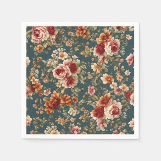 Serviette En Papier Roses romantiques et belles fleurs