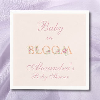 Serviette En Papier Roses roses blanches bébé dans le Baby shower en f