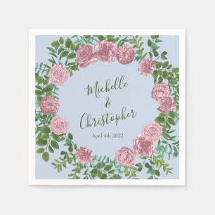 Serviette En Papier Roses roses Jardin Printemps Mariage