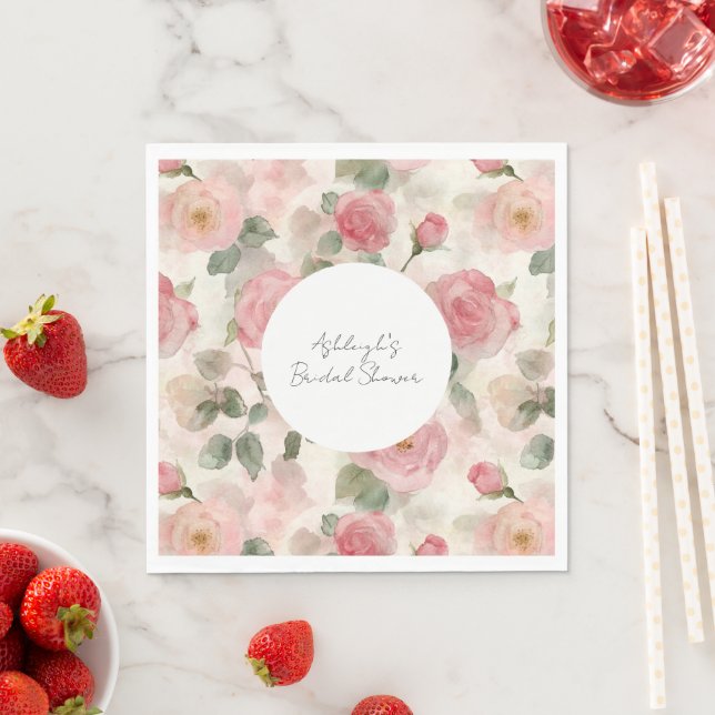 Serviette En Papier Roses roses roses roses rose romantique Fête des m (En situation)