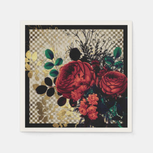 Serviette En Papier Roses rouges gothiques