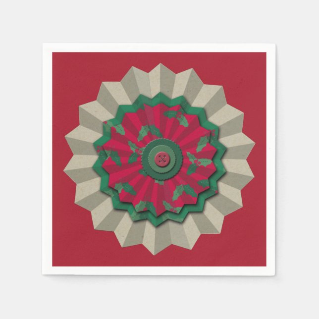 Serviette En Papier Rosette Holly (Devant)