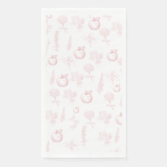Serviette En Papier Rosh Hashana Toile rose Naples (Devant)