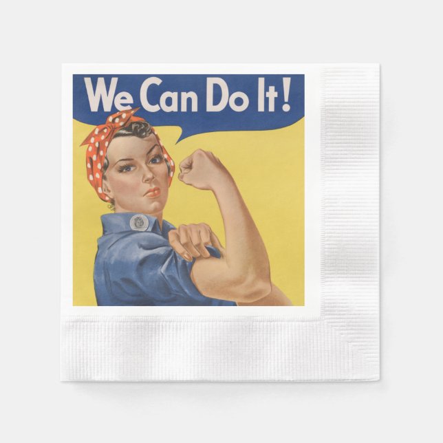 Serviette En Papier Rosie le Riveter : Une femme forte pour l'autonomi (Devant)