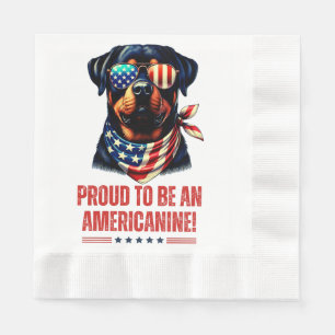 Serviette En Papier Rottweiler 4 juillet lunettes de drapeau américain