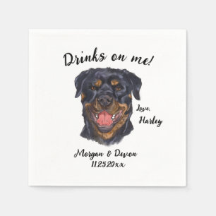 Serviette En Papier Rottweiler Cocktail Napkin