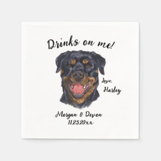 Serviette En Papier Rottweiler Cocktail Napkin