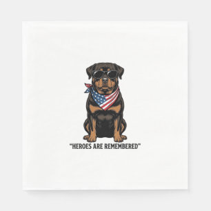 Serviette En Papier Rottweiler Patriotique Chien Héros Design Vintage_
