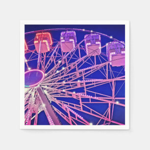 Serviette En Papier Roue Ferris rouge et violet
