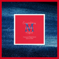 Rouge Blanc Bleu Écarpe Nom de graduation Monogram