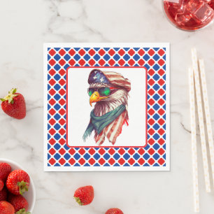 Serviette En Papier Rouge Blanc Et Bleu