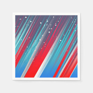 Serviette En Papier Rouge, blanc et bleu