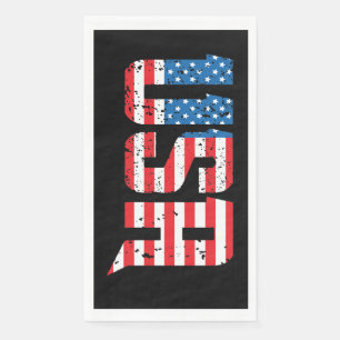 Serviette En Papier Rouge, blanc et bleu vieilli États-Unis