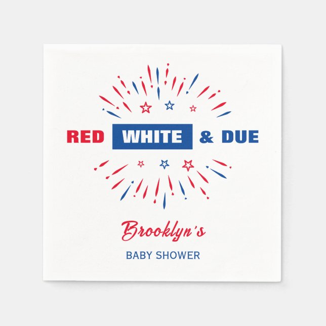 Serviette En Papier Rouge Blanc Et Dû 4 Juillet Baby shower Patriotiqu (Devant)