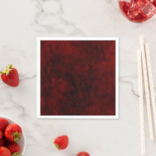 Serviette En Papier Rouge et noir Grunge gothique (En situation)