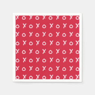 Serviette En Papier Rouge et rose clair X O XO XO XO's Trendy Cute