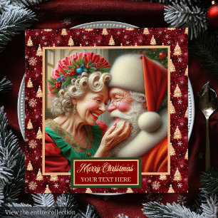 Serviette En Papier Rouge Gold Green Napkins Noël Mr & Mrs Claus