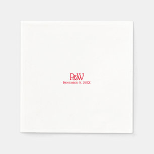 Serviette En Papier Rouge Hot Love Typographie Mariage Napkin