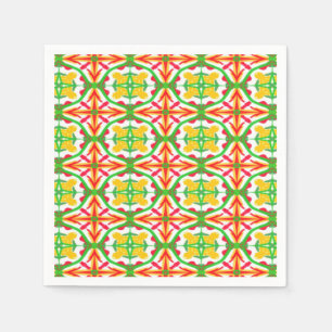 Serviette En Papier Rouge, jaune et vert citron vert