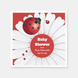 Serviette En Papier Rouge Ladybug Baby shower noir blanc papier Napkin