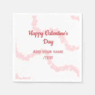 Serviette En Papier Rouge lignes de paillettes joyeuse Saint-Valentin