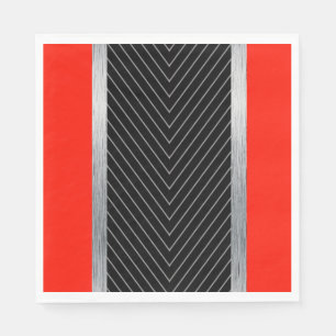 Serviette En Papier Rouge, noir, noir et blanc