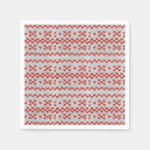 Serviette En Papier ROUGE NORDIC KNIT Standard Papier à cocktail servi