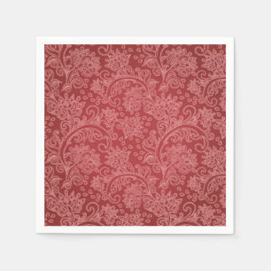 Serviette En Papier Rouge Paisley Damask Designer Floral Classic