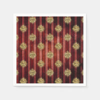 Rouge rayé soleil face motif gothique vintage