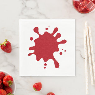 Serviette en papier rouge tomate à motif éclabouss