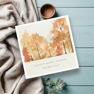 Serviette En Papier Rouille Orange Jaune Automne Automne Arbre Fête de