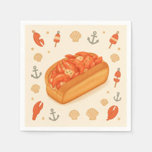 Serviette En Papier Rouleau de homard — Spécialité du Maine rétro USA