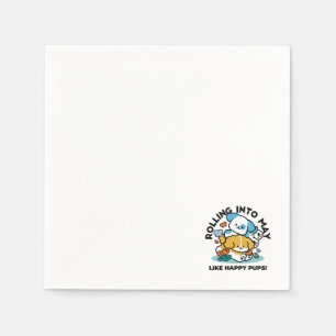 Serviette En Papier Rouler En Mai Comme De Joyeux Pups - Mignonne Chie