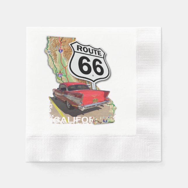 Serviette En Papier Route 66 (Devant)