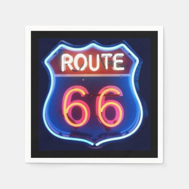 Serviette En Papier Route 66 Cocktail Napkin (Devant)