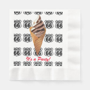 Serviette En Papier Route 66 ice cream napkin