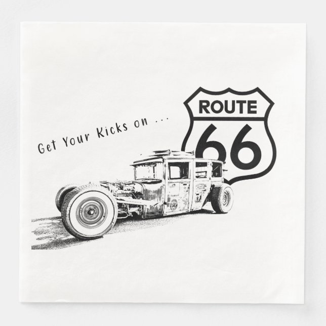 Serviette En Papier Route 66 Papier Napkin (Devant)