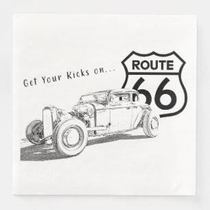 Serviette En Papier Route 66 Papier Napkin