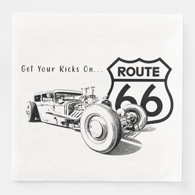 Serviette En Papier Route 66 Papier Napkin (Devant)