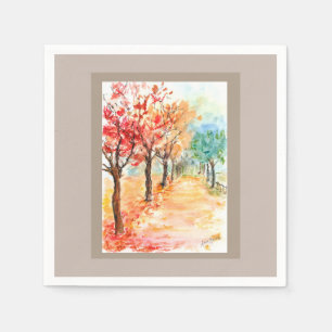 Serviette En Papier Route d'automne