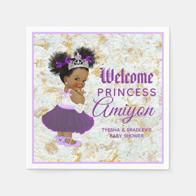 Serviette En Papier Royal African Purple Princess Elegant Marble (Devant)