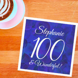 Serviette En Papier Royal Blue 100 et merveilleuse fête d'anniversaire