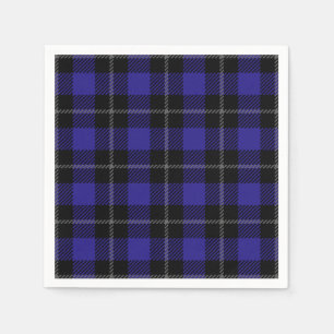 Serviette En Papier Royal Blue Black Plaid