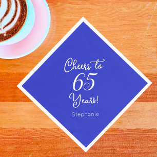 Serviette En Papier Royal Blue encourage à 65 ans 65e anniversaire fêt