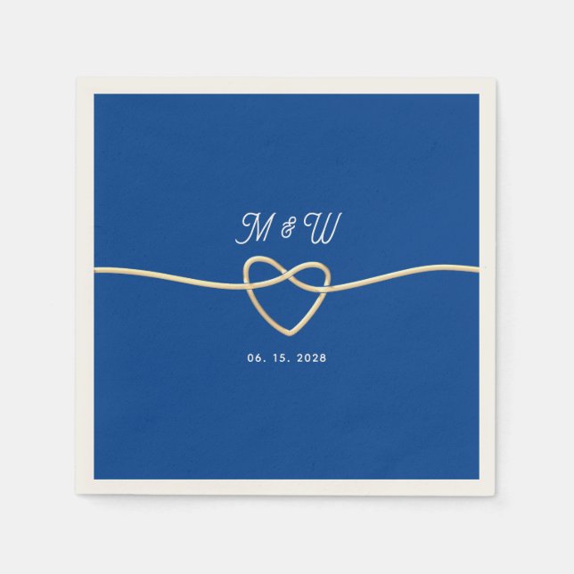 Serviette En Papier Royal Blue Mariage (Devant)