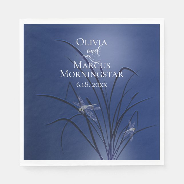 Serviette En Papier Royal Blue Purple Dragonfly (Devant)