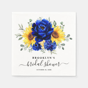 Serviette En Papier Royal Blue Rustic Tournesol Fête des mariées moder